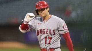 大谷翔平、右腕死球で15秒動けず　W規定まで残り1イニング、米記者「明日登板予定だ」