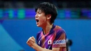 戸上隼輔、世界5位を破る金星で日本8強　張本智和も称賛「1番で素晴らしい試合した」【世界卓球】