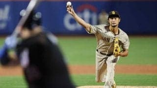 ダルビッシュ、PS大一番で7回101球白星　球団4人目の好投に米記者「NYの攻撃陣は消えた」