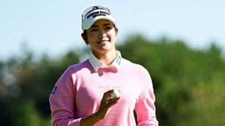 原英莉花が8バーディー首位発進　冷静意識も「出ちゃいました」と3番会心ガッツポーズ