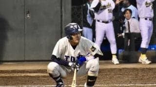 [硬式野球] 小口主将の三振で２部優勝の夢消え去る