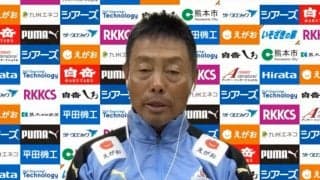 古巣・京都との`POに臨む熊本・大木武監督は信念貫く「チャレンジャーということを全面に出す」
