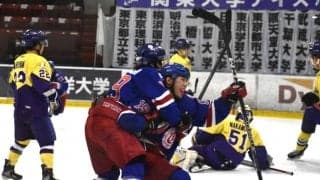 [アイスホッケー] 「もっと勝ちに貪欲に」明大に接戦の末惜敗　リーグ戦初の黒星