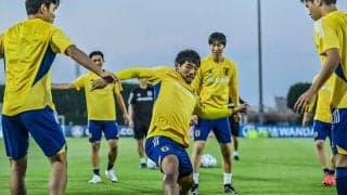 守田英正が合流で、日本代表が初めて26人揃う！ ボール回しにも参加し、キレのある動きを見せつける！