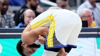 2勝13敗と敵地で勝てないウォリアーズ、ペイサーズ戦では頼みのステフィン・カリーが左肩を痛めて戦線離脱の危機