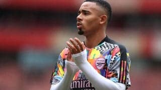 右ヒザ手術のアーセナルFWジェズスがリハビリの様子公開、チーイムメイトも復帰を望むエール