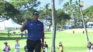 【動画】松山英樹、8番でバンカーから会心ショット！ギャラリー沸かす