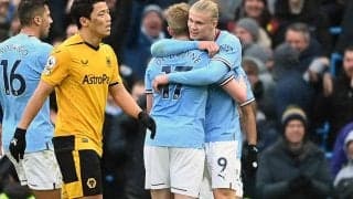 完勝シティがアーセナルに暫定2pt差！　ハーランドが今季4度目ハットで早くも昨季得点王超えの25ゴール《プレミアリーグ》