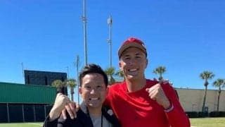 杉谷拳士氏、ヌートバーを電撃訪問「ヌゥーートと呼んで」　打席前の応援呼びかけ