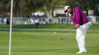 グリーン上でチッピング披露も ショット安定の松山英樹は悔しいイーブン