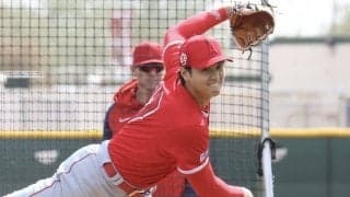 【MLB】大谷翔平、初の実戦投球で156キロ3K発進「良かったです」　安打性1本に充実の笑顔