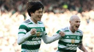 「レジェンドだ」「彼は本当にスペシャル」リーグカップ連覇に導いた2ゴールの古橋亨梧に称賛の嵐、前田大然＆旗手怜央のアシストに「これが日本の連係」