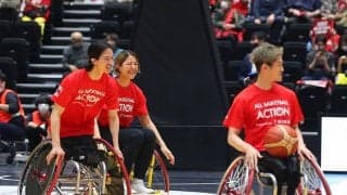 高崎アリーナに桂葵と野本建吾が登場…車いすバスケットボール日本代表選手と共演