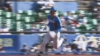 ハム石井一成が“快足”ランニングHR　藤原恭大が目測誤る間に一気に生還