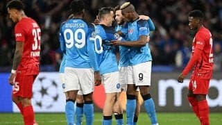 ナポリが鎌田フル出場のフランクフルトに快勝で初のベスト8進出《CL》