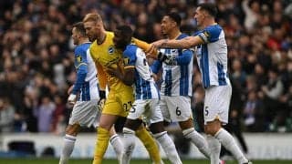 三笘薫の試合で珍しいプレー？バックパスをGKがキャッチしゴール目の前で間接FK！三笘も体を張ってゴールを守る「久々に見た」