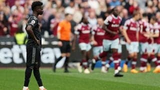 優勝への重圧に呑まれたアーセナルが2戦連続2点差追いつかれてドロー…サカの痛恨PK失敗でハマーズ相手に取りこぼし《プレミアリーグ》