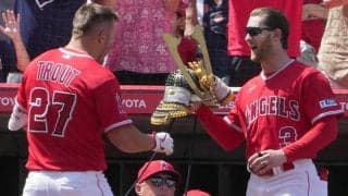 【MLB】大谷翔平らと3者連発、トラウトも興奮「全て楽しい」　兜の被せ役も初体験「粋な経験」
