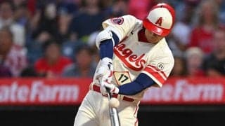 【MLB】大谷翔平、藤浪晋太郎撃ちで166キロ強烈打　チームに9点目もたらす