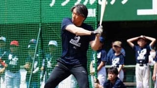 48歳の松井秀喜氏が「変わらぬ美しいスイング」　豪快打球に驚愕「もう10年なのか」