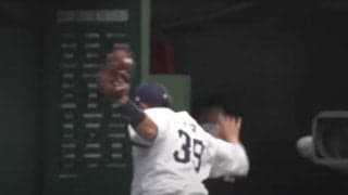 “ベンチ突撃好捕”に審判協議「どういうこと？」　ファン困惑「これは難しい判断」