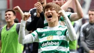 「勝ってみんなの笑顔を見るのが僕たちの仕事」見事に連覇を呼び込み3冠へ意気込む古橋亨梧、クラブ通算50ゴールには「本当に自分の中では大きなもの」