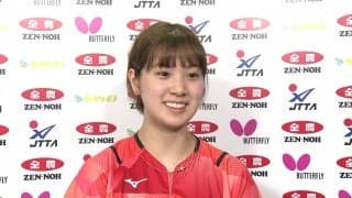 6位 長﨑美柚「練習してきた成果が発揮できた大会だった。もっと成長しなければいけない」試合後インタビュー【卓球 全農CUP】