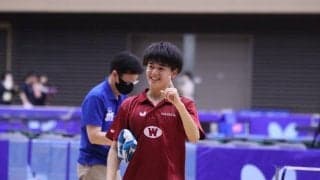 徳田が新人戦シングルスで優勝　単複２冠を果たした！
