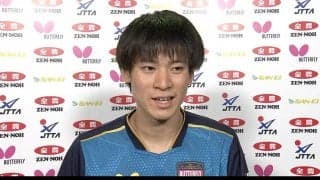 戸上隼輔 張本との接戦制した決勝戦は「今まで以上に頭を使った試合だった」【卓球 全農CUP】