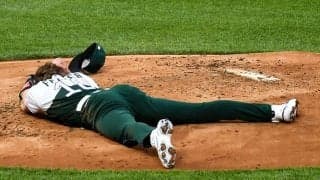 【MLB】頭部を襲う打球にファン戦慄「身がすくんだ」　マウンドにバッタリ…無事祈る声殺到