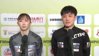 【世界卓球】はりひな 初戦突破でベスト16入り「ひとつでも多く勝ち上がれるように頑張りたい」