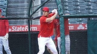 【MLB】大谷翔平が「バットを持った」　ざわつく周囲、同僚も凝視…屋外フリーで集めた視線