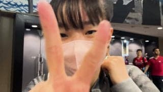 【世界卓球】練習後、会場をあとにする張本美和「さよおなら〜」