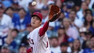 【MLB】大谷翔平の反射神経に「ギャップ萌え」　クールな表情崩れた“神キャッチ”にファン悶絶