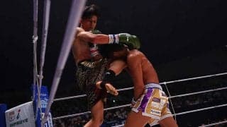 【RIZIN.43】梅野源治、“ザク梅”も……ヒジに合わせた“飛びヒザ蹴り”で失神KO　2RTKO勝ちの鈴木宙樹「千裕に負けないくらい活躍する」