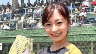 マリンの風になびく白ミニスカ　ポニテゆらりの“豪快ワインドアップ”に場内拍手