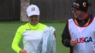 【動画】古江彩佳、パー5でしっかり伸ばして「70」　通算イーブンパーで決勝へ