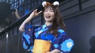 “浴衣きつね”の「破壊力すごいな！」　夏らしさ全開…笑顔のチアが「めっちゃ可愛い」