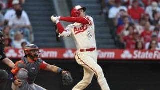 【MLB】大谷翔平、2戦連続9回裏に意地の一発炸裂　昨季に並ぶ34号特大125メートル弾もエ軍は連勝逃す