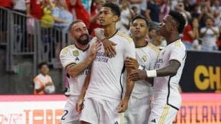 レアルの新加入2人が揃ってゴール！ ベリンガムの技ありループ＆ホセルの圧巻バイシクルでユナイテッド撃破【国際親善試合】