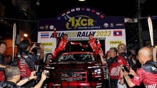 AXCR2023：大波乱の競技初日、チーム三菱ラリーアートは昨年覇者のチャヤポン・ヨーターが好走