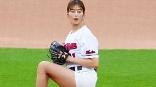 稲村亜美さん、頭抱えたまさかの“暴投”始球式　「11」で広島初登板、12球団制覇リーチ