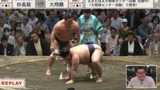 ベテラン力士が相手の肩を“ポン、ポン”→直後に突き落とし　巧みな勝利のサインに実況席も笑うしかない「フェイントですね。余裕を感じます」