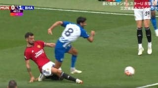 「やりすぎだろ」ポルトガル代表の危険すぎる“後方カニばさみ”に非難轟轟　後ろからガッツリ強烈タックルに叫び声が響いた瞬間