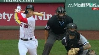 復活の吉田正尚、本拠地のグリーンモンスター直撃の“壁ドン“二塁打で5試合連続安打