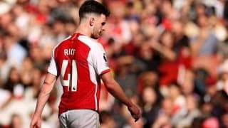 背中に違和感で途中交代のライスは軽傷、週末のボーンマス戦にも出場可能か? 来週にはシティとの大一番控える