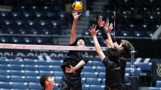 男子日本代表が前日公開練習 「一戦一戦しっかり勝つ」と髙橋藍は意気込み