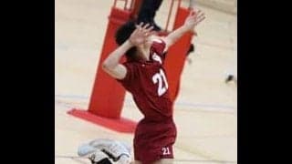 専大に第３セットを奪われるも、次セットで立て直し勝利！