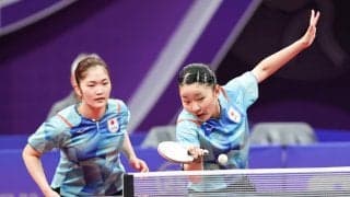 張本・木原の10代コンビが世界1位ペアに敗戦。49年ぶり決勝進出ならずも銅メダル獲得【卓球 アジア競技大会】