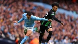 怪物ハーランドの強烈ミドルが決勝点に 王者シティが2-1で逃げ切る！三笘薫は圧巻ドリブルで追撃の起点をつくるもブライトン3試合勝利なし